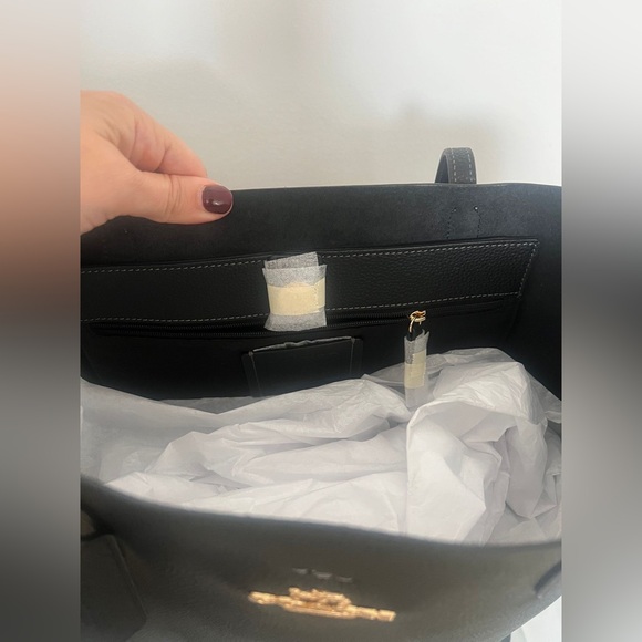 Coach Thea Leather Large Shoulder Tote Black - Picture 9 of 10